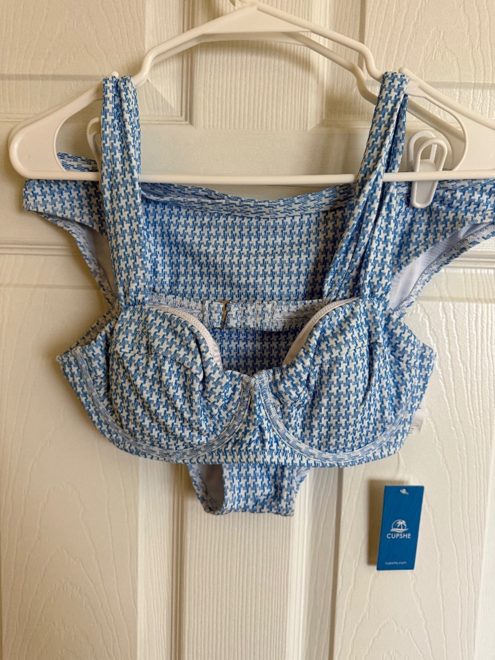 Cupshe blue bikini top(m) bottom (l)